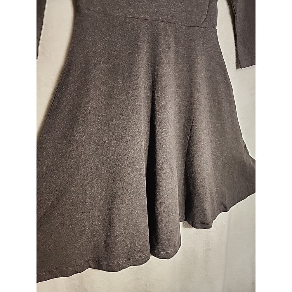 Pact Organic Cotton 3/4 Sleeve Flare Midi Dress Charcoal With Pockets XS New - Picture 7 of 8